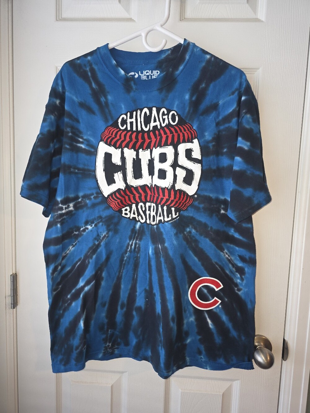 Liquid Blue Chicago Cubs TIE-DYE T-Shirt Adult Unisex Short Sleeve Crew Neck XL